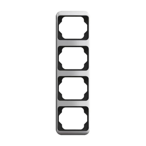Cover frame 4-gang titanium - alpha nea