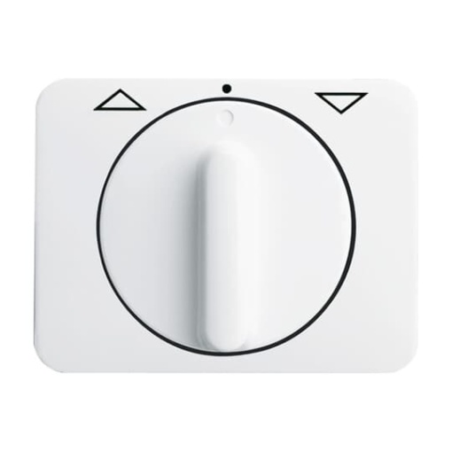 Cover plate with legend Symbol "arrows" and "0" for Venetian blind, Turn button studio white - alpha