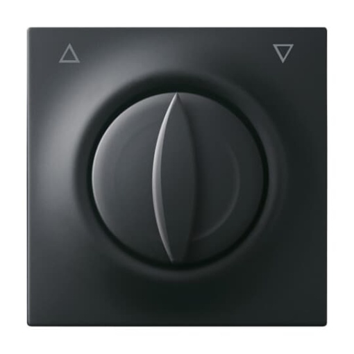 Cover plate with legend Symbol "arrows" for Venetian blind, Turn button black matt - impuls
