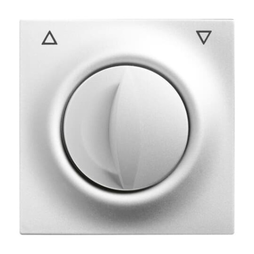 Cover plate with legend Symbol "arrows" for Venetian blind, Turn button aluminium silver - impuls