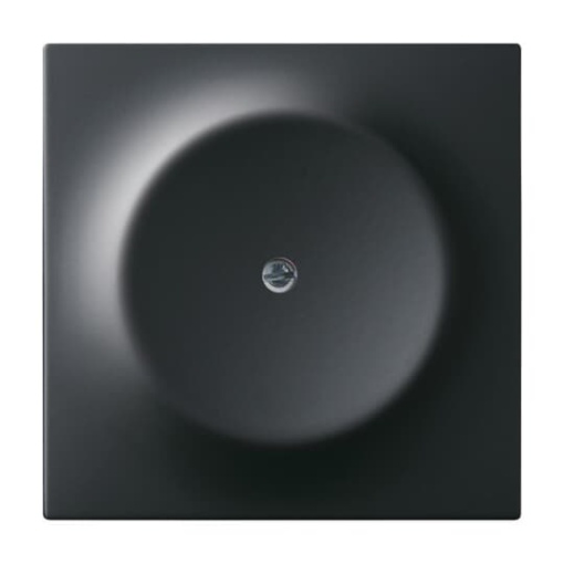 Cover plate Blind cap 1-gang with Mounting plate black matt - impuls