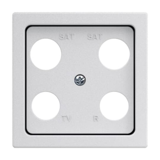 Cover plate TV  Radio  2x SAT 4 gang aluminium silver - Platform 63