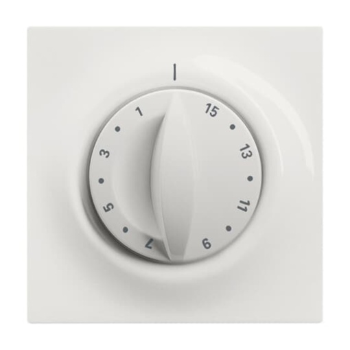 Cover plate with legend 1 ... 15 Min for Time switch, Turn button white - impuls