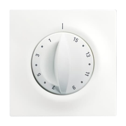 Cover plate with legend 1 ... 15 Min for Time switch, Turn button white - impuls