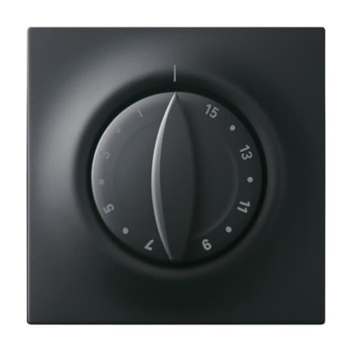 Cover plate with legend 1 ... 15 Min for Time switch, Turn button black - impuls