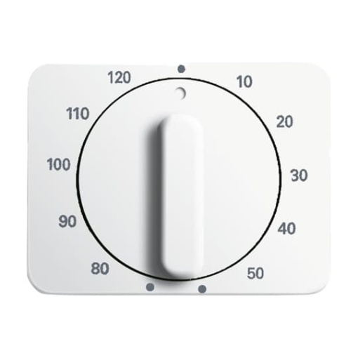 Cover plate with legend 10 ... 120 Min for Time switch, Turn button studio white - alpha
