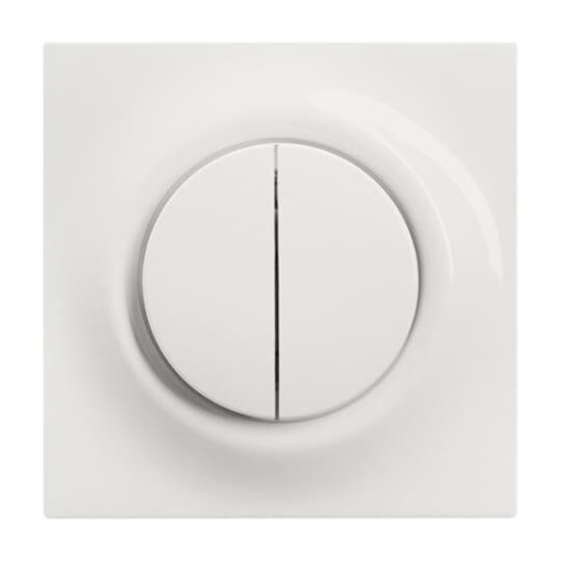 Cover plate None for Switchpush button, Two-part rocker alpine white - impuls