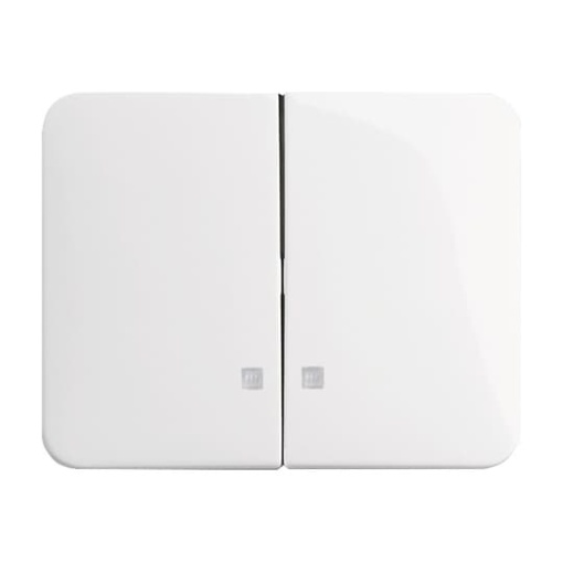 Rocker with Small Transparent Calotte for Switchpush button, Two-part rocker studio white - alpha