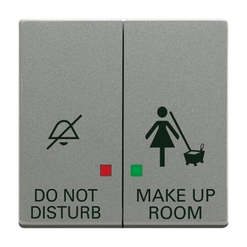 Rocker with legend DND, MUR 1gang for Switchpush button Two-part rocker grey metallic - Platform 63