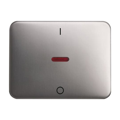 Rocker Characters 0 and 1 with Small Red Calotte for Switchpush button, Single rocker platinum - alpha