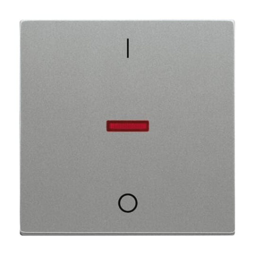 Rocker with Small Red Calotte for Switchpush button, Single rocker grey metallic - Platform 63