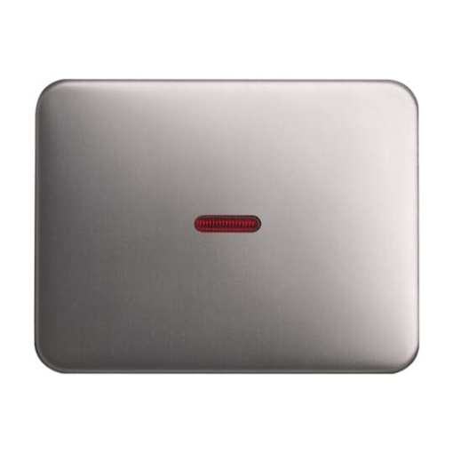 Rocker with Small Red Calotte for Switchpush button, Single rocker platinum - alpha