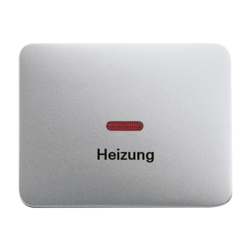 Rocker with legend Heizung with Small Red Calotte for Switchpush button, Single rocker titanium - alpha