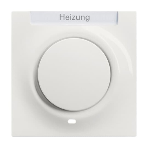 Cover plate with labelling field with Small Red Calotte for Switchpush button, Single rocker alpine white - impuls