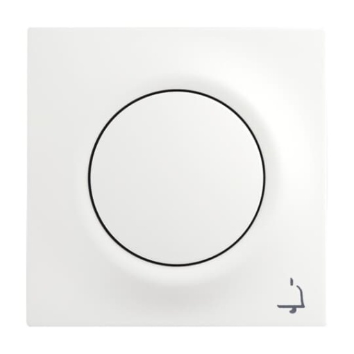 Cover plate Symbol "bell" with Small Transparent Calotte for Switchpush button, Single rocker studio white matt - impuls