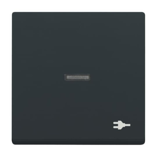 Rocker with legend Symbol "Socket" with Small Transparent Calotte for Switchpush button, Single rocker anthracite - Platform 63