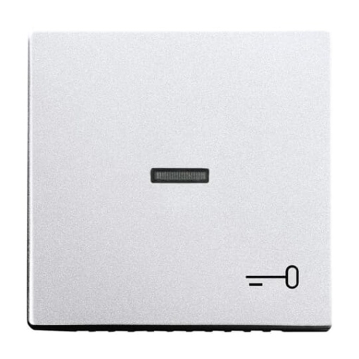 Rocker with legend Symbol "key" with Small Transparent Calotte for Switchpush button, Single rocker aluminium silver - Platform 63