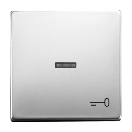 Rocker with legend Symbol "key" with Small Transparent Calotte for Switchpush button, Single rocker stainless steel - Pure Stainless Steel