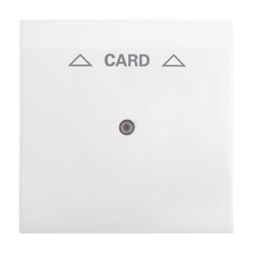 Cover plate with legend Card, Symbol "arrows" for Switchpush button, Hotel card studio white matt - impuls