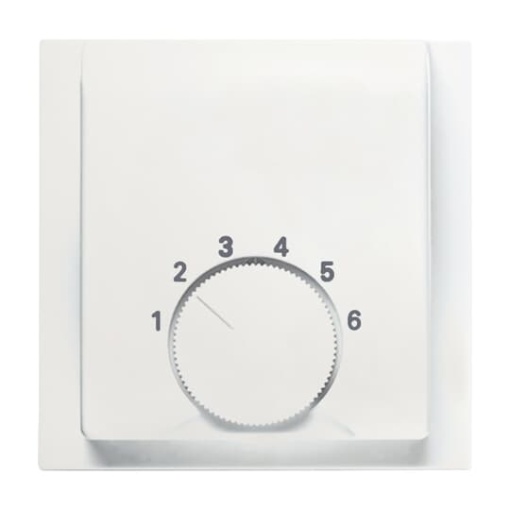 Cover plate with legend Characters 1 ... 6 for Thermostat Turn button white - impuls