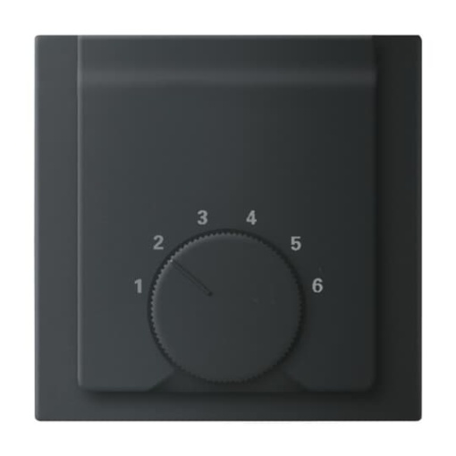 Cover plate with legend Characters 1 ... 6 for Thermostat Turn button black - impuls