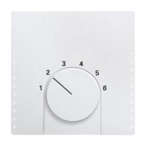 Cover plate with legend for Thermostat Turn button aluminium silver - 63x63