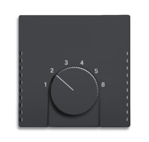 Cover Plate for Thermostat Turn button black matt - 63x63