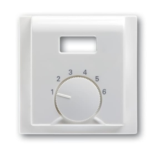 Cover plate with legend Characters 1 ... 6 for Thermostat Turn button white - impuls