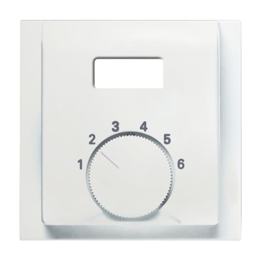 Cover plate with legend Characters 1 ... 6 for Thermostat Turn button white - impuls