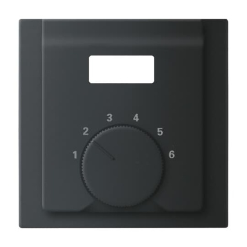 Cover plate with legend Characters 1 ... 6 for Thermostat Turn button black - impuls