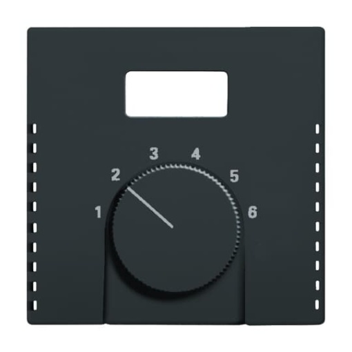 Cover plate with legend Characters 1 ... 6 for Thermostat Turn button anthracite - Platform 63