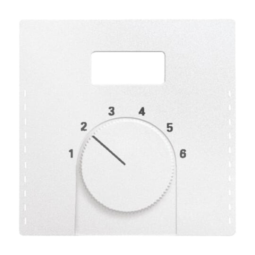 Cover plate with legend Characters 1 ... 6 for Thermostat Turn button aluminium silver - Platform 63