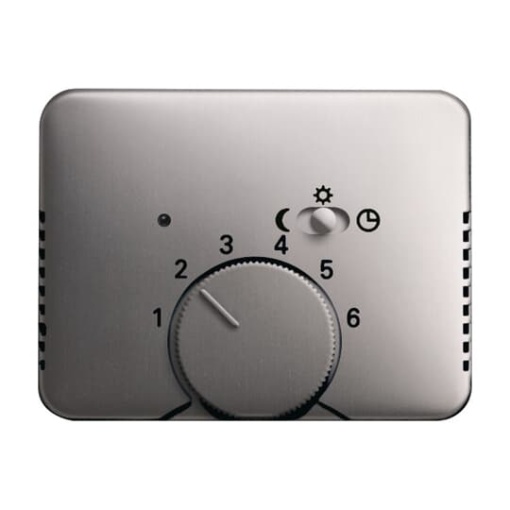 Cover plate with legend Characters 1 ... 6 for Thermostat Turn button platinum - alpha