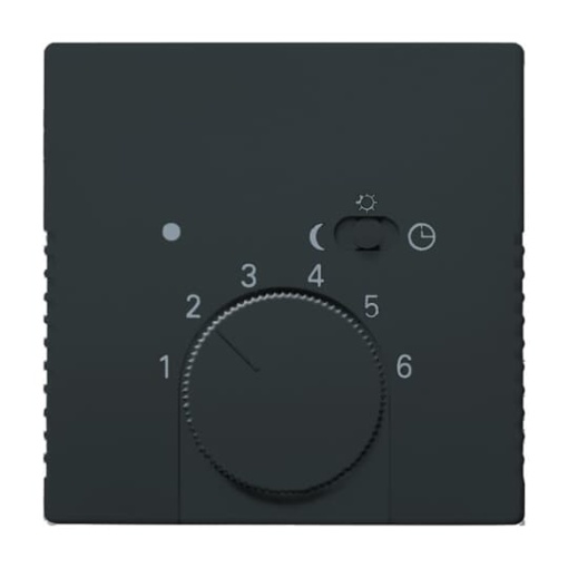 Cover plate with legend Characters 1 ... 6 for Thermostat Turn button anthracite - Platform 63