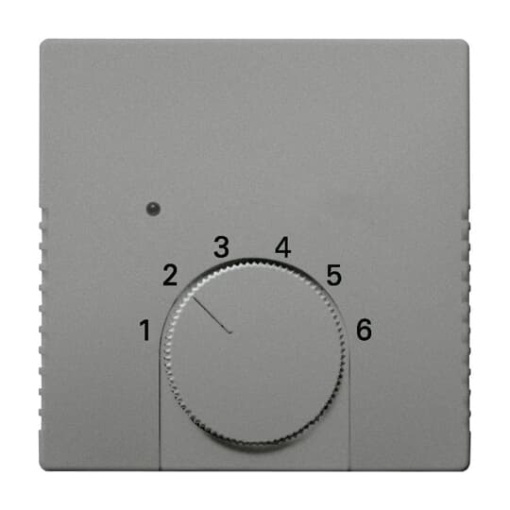 Cover plate with legend Characters 1 ... 6 for Thermostat Turn button grey metallic - Platform 63