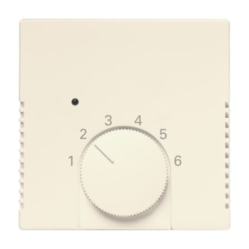 Cover plate with legend for Thermostat Turn button ivory white - 63x63