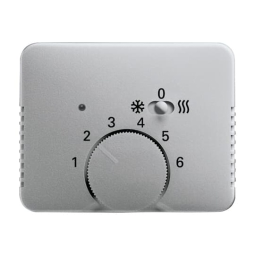 Cover plate with legend Characters 1 ... 6 for Thermostat Turn button titanium - alpha