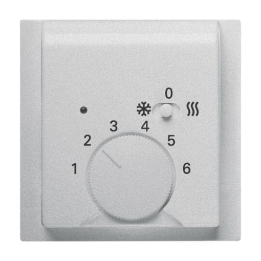Cover plate with legend Characters 1 ... 6 for Thermostat Turn button aluminium - impuls