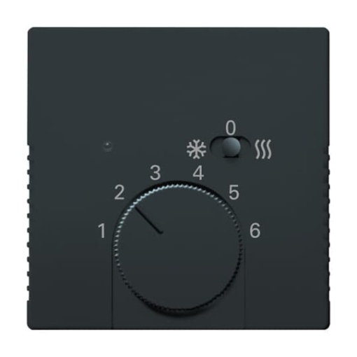 Cover plate with legend Characters 1 ... 6 for Thermostat Turn button anthracite - Platform 63