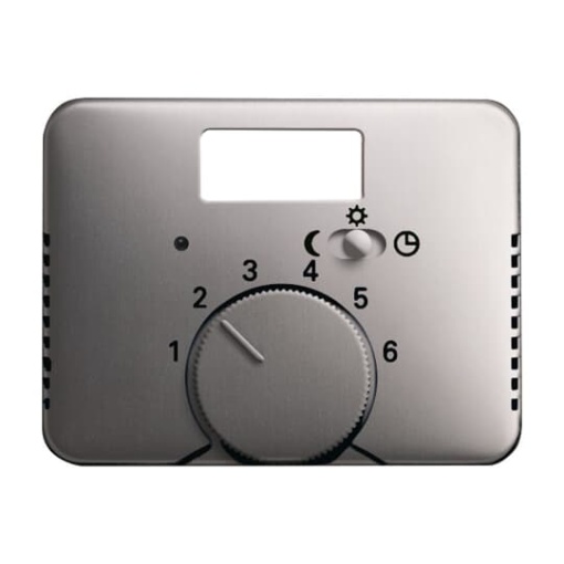 Cover plate with legend Characters 1 ... 6 for Thermostat Turn button platinum - alpha