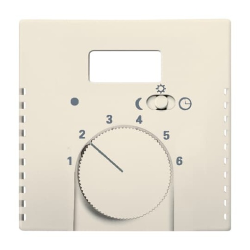 Cover plate with legend Characters 1 ... 6 for Thermostat Turn button ivory white - Platform 63