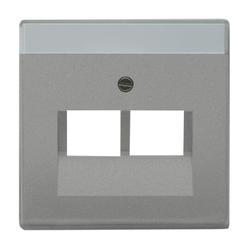 Cover plate with labelling field UAEIAE ISDN 2 gang grey metallic - Platform 63