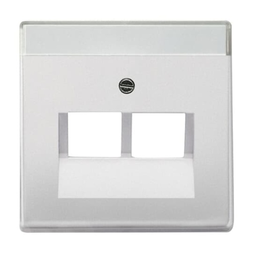 Cover plate with labelling field UAEIAE ISDN 2 gang stainless steel - Pure Stainless Steel