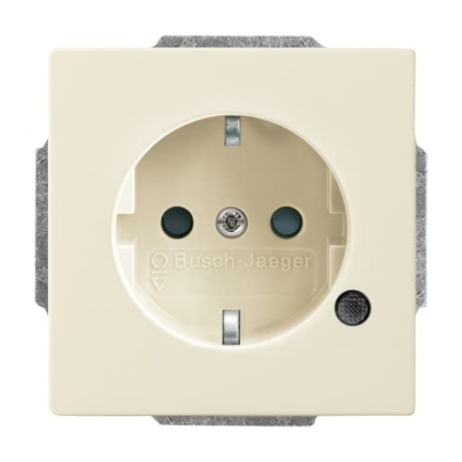 SCHUKO socket insert Safety Shutter with LED Control light Green ivory white - Platform 63