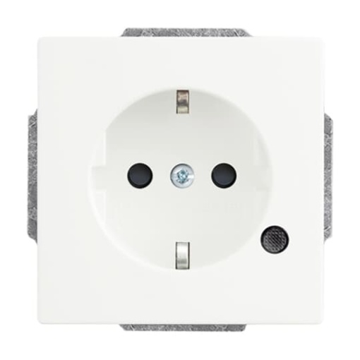 SCHUKO socket insert Safety Shutter with LED Control light Green studio white matt - Platform 63