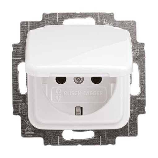 SCHUKO socket insert with Hinged Lid white - Reflex SI