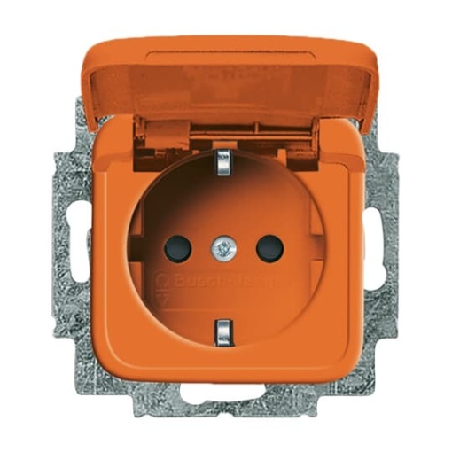 SCHUKO socket insert Safety Shutter with Hinged Lid orange - Reflex SI
