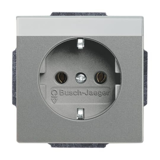 SCHUKO Socket insert with labelling field Without imprint grey metallic  - Platform 63