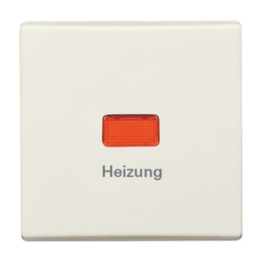 Rocker with legend Heizung with Red Calotte for Switchpush button, Single rocker white - Allwetter 44 IP 44