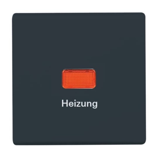 Rocker with legend Heizung with Red Calotte for Switchpush button, Single rocker anthracite - Allwetter 44 IP 44